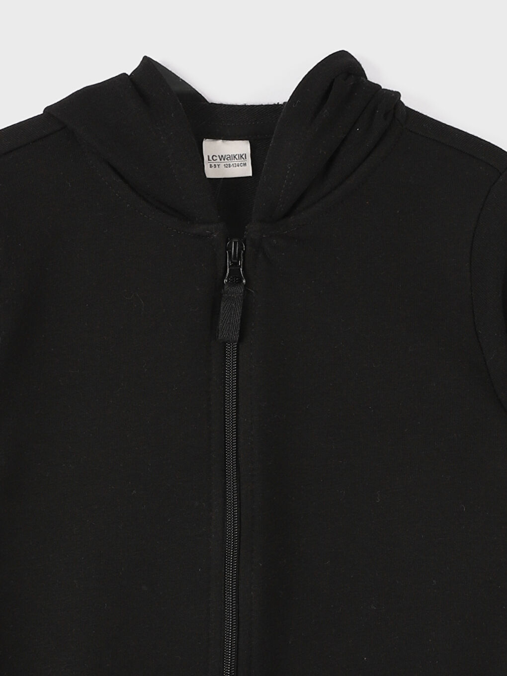 Hooded Basic Long Sleeve Girls' Zippered Sweatshirt-2