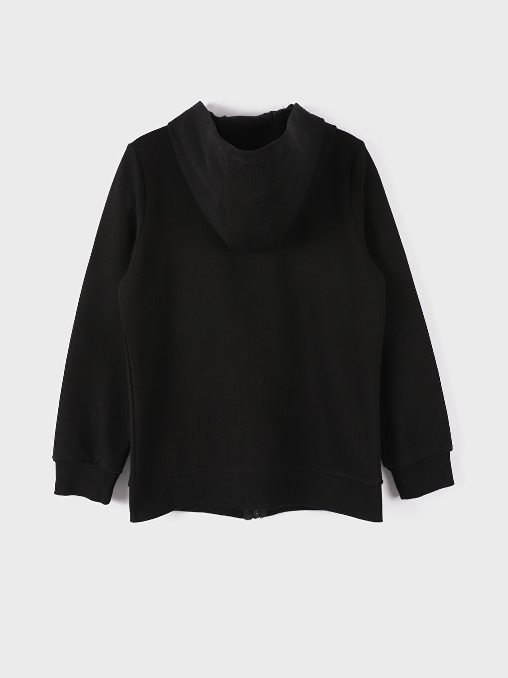 Hooded Basic Long Sleeve Girls' Zippered Sweatshirt-1