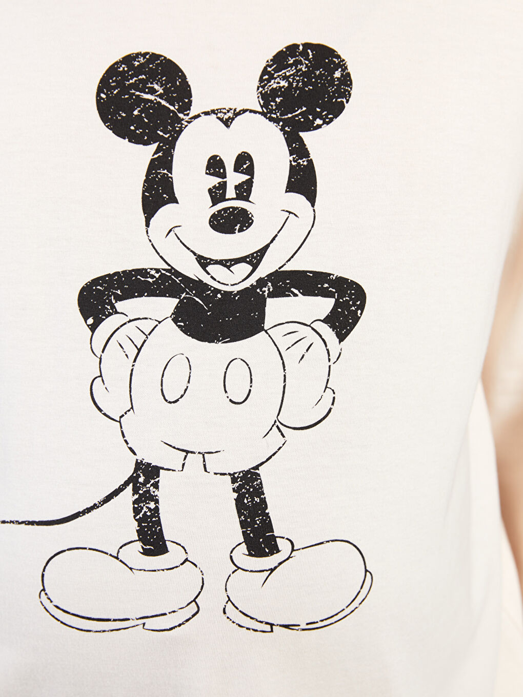 LCWAIKIKI Maternity Rundhalsausschnitt Mickey Mouse Bedrucktes Langarm Mutterschafts-T-Shirt -W2DE21Z8-FEK