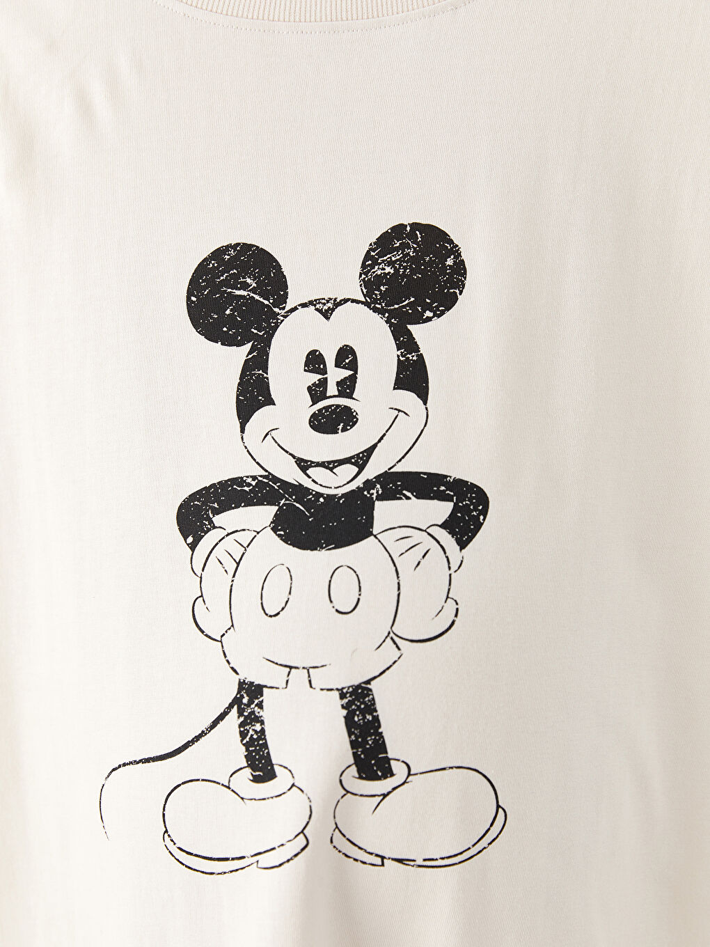 LCWAIKIKI Maternity Rundhalsausschnitt Mickey Mouse Bedrucktes Langarm Mutterschafts-T-Shirt -W2DE21Z8-FEK