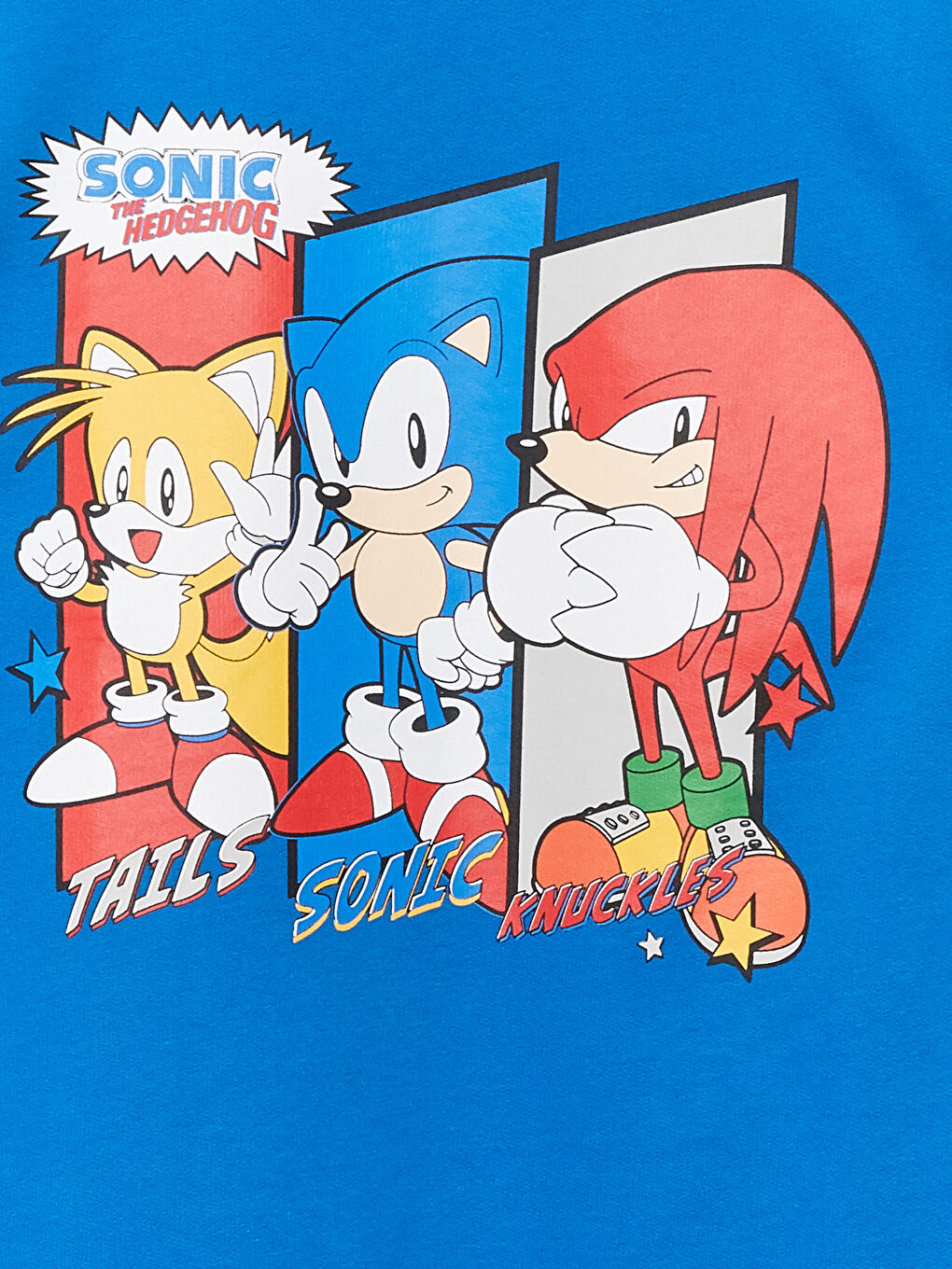 Mavi Bisiklet Yaka Sonic Baskılı Uzun Kollu Erkek Çocuk Sweatshirt-2