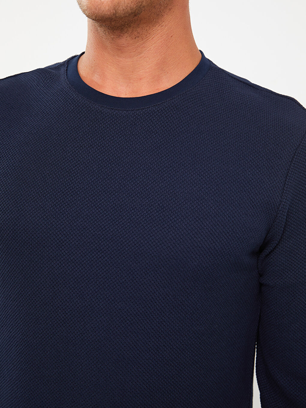 سويت شيرت كم طويل بياقة دائرية للرجال-3