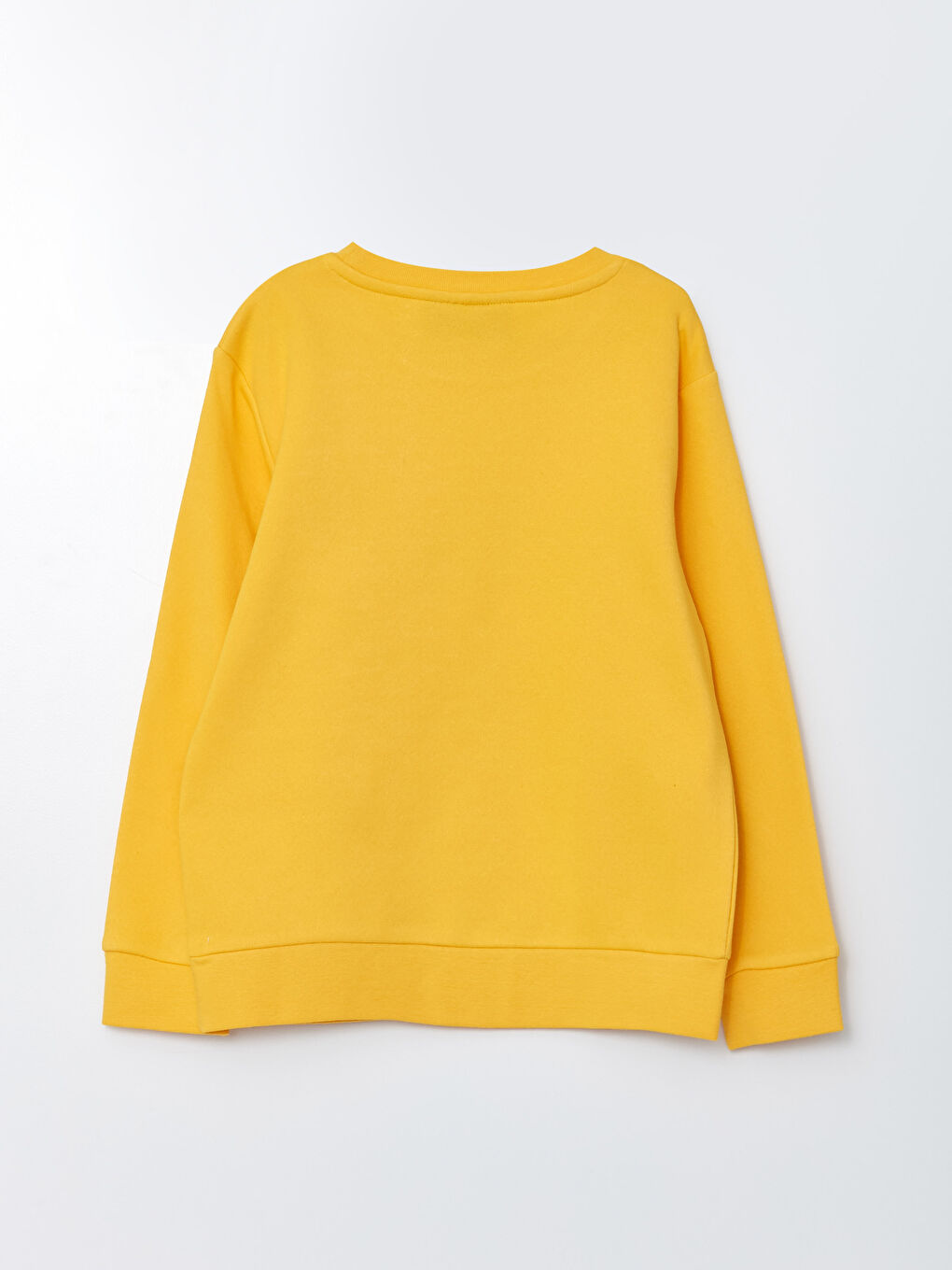 Sarı Bisiklet Yaka Arabalar Baskılı Uzun Kollu Erkek Çocuk Sweatshirt-1