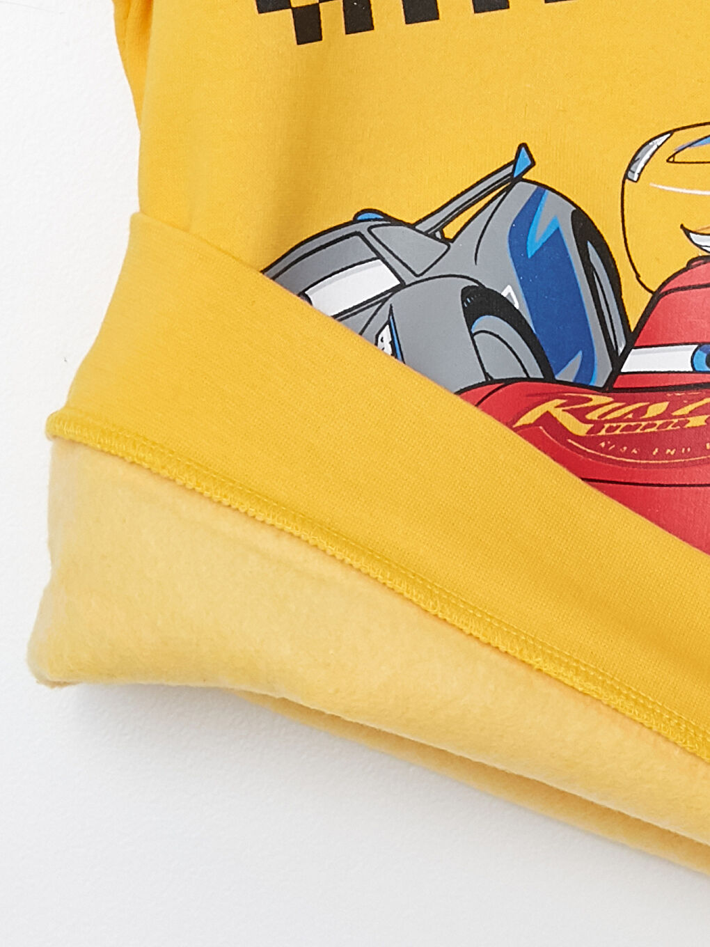 Sarı Bisiklet Yaka Arabalar Baskılı Uzun Kollu Erkek Çocuk Sweatshirt-2