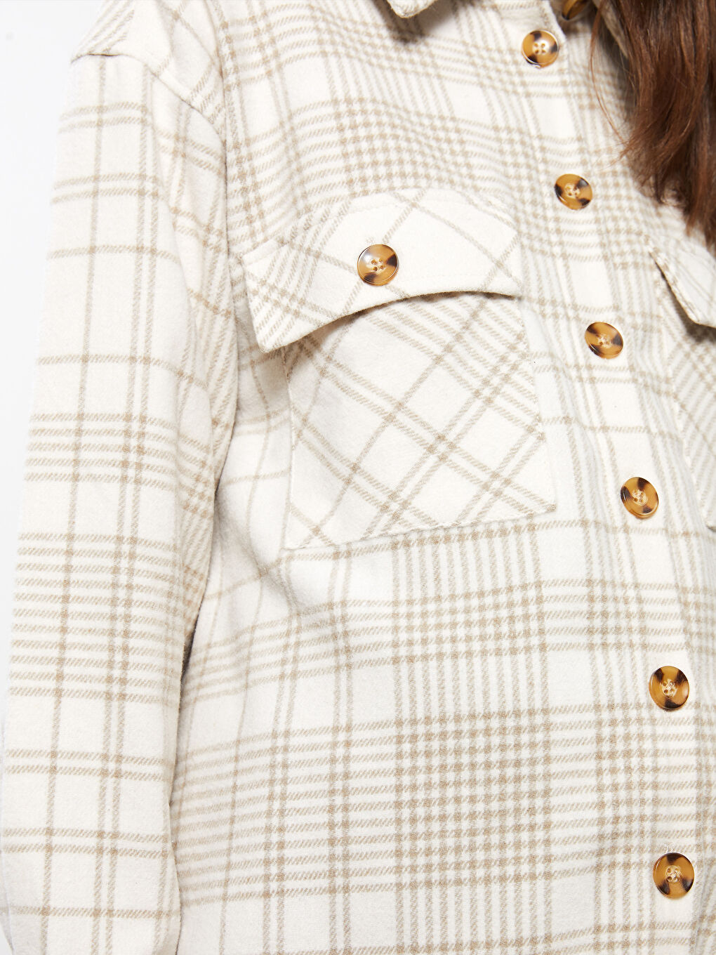 Plaid Long Sleeve Flannel Maternity Lumberjack Shirt Jacket-3