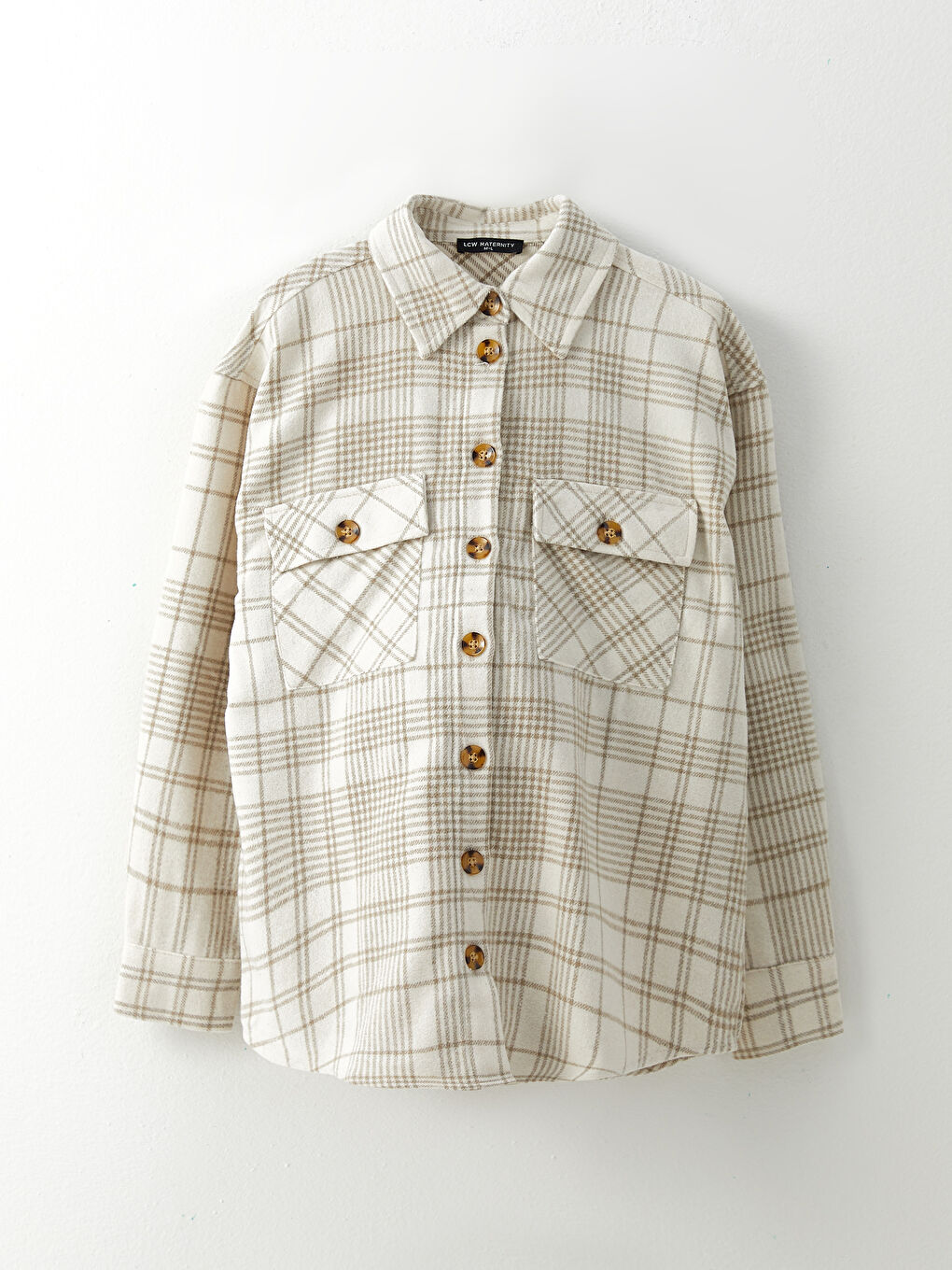 Plaid Long Sleeve Flannel Maternity Lumberjack Shirt Jacket-5