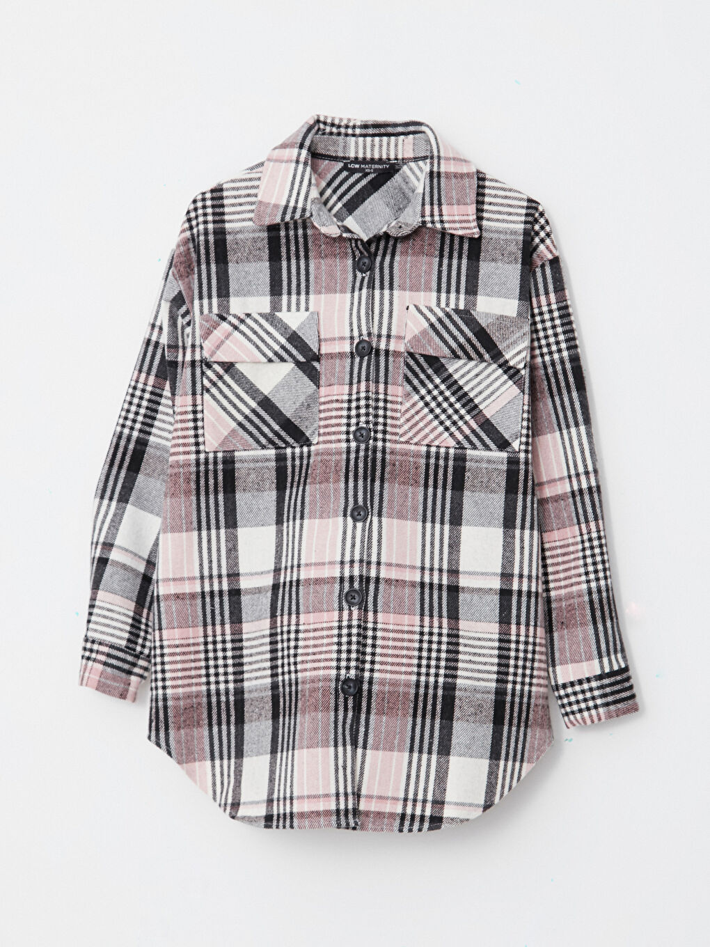 LC Waikiki Plaid Long Sleeve Flannel Maternity Shirt Jacket -W2DE55Z8-LNQ
