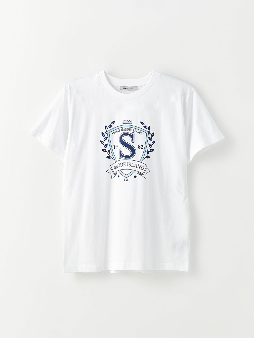 Crew Neck Printed Short Sleeve Cotton Women's T-shirt-5