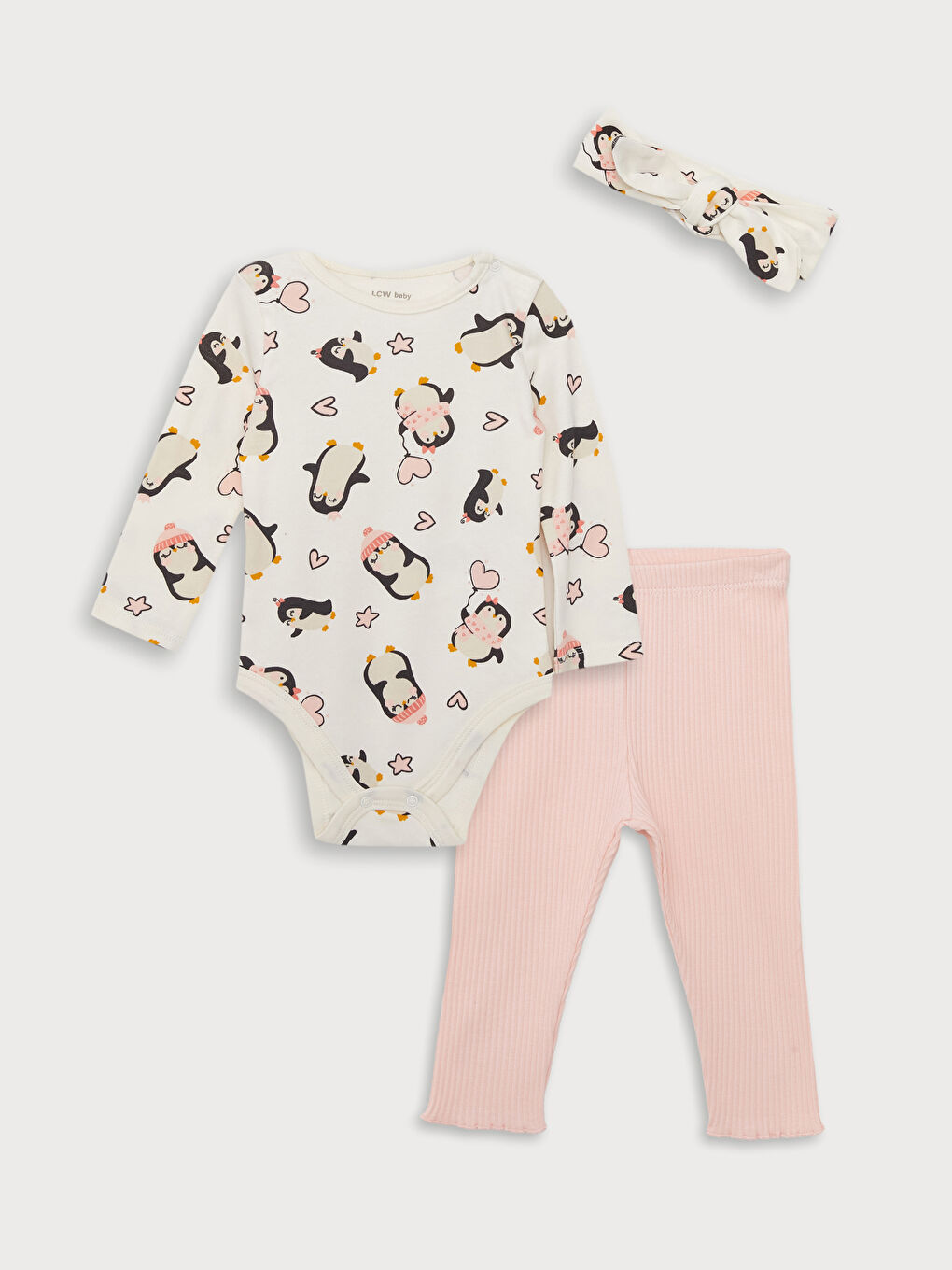 طقم بنت صغيرة مطبوع بثلاثة ديال الباكات كم طويل كول مدور