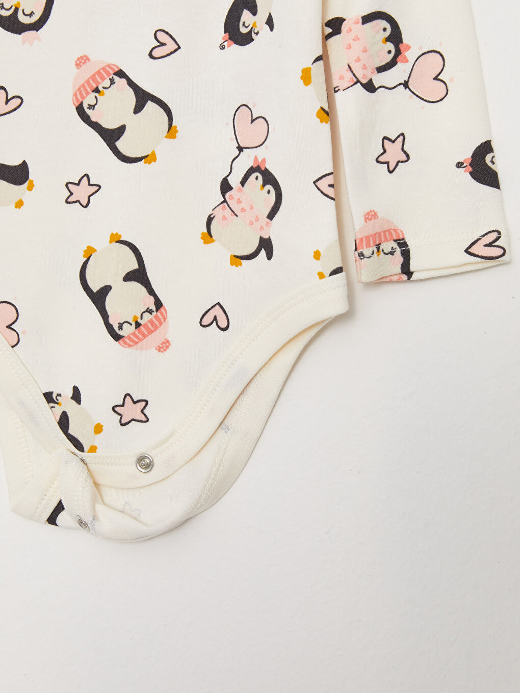 طقم بنت صغيرة مطبوع بثلاثة ديال الباكات كم طويل كول مدور-3