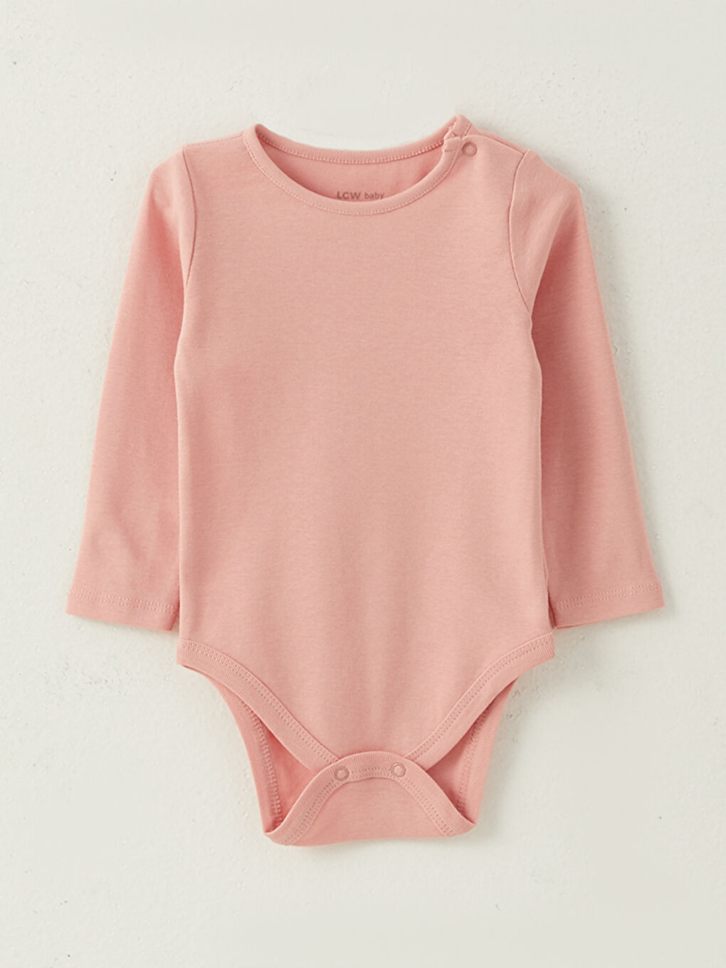 Crew Neck Long Sleeve Basic Baby Girl Body with Snap Crotch 5-Pack-2