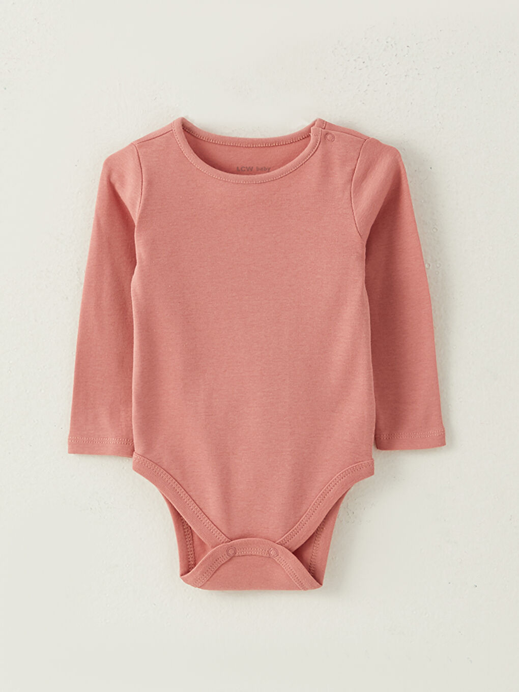 Crew Neck Long Sleeve Basic Baby Girl Body with Snap Crotch 5-Pack-5