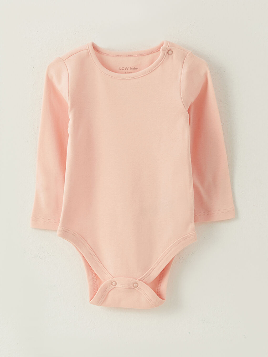 Crew Neck Long Sleeve Basic Baby Girl Body with Snap Crotch 5-Pack-4