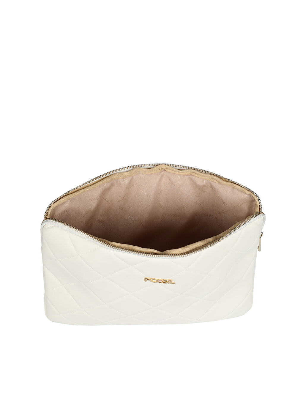 Beyaz Fossil Deri Görünümlü Kadın Laptop Çantası-3