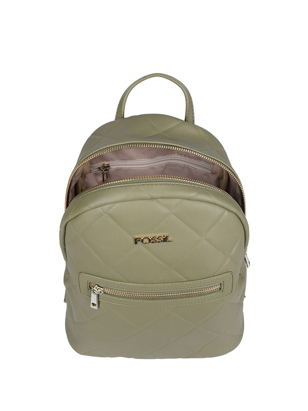 Yeşil Fossil Deri Görünümlü Kadın Sırt Çantası-3