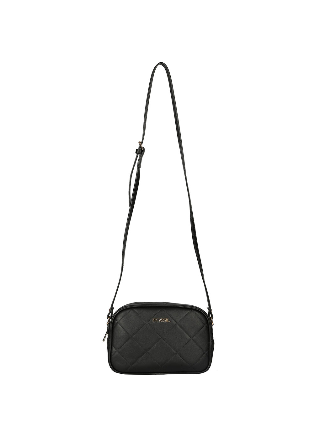 Siyah Fossil Deri Görünümlü Kadın Çapraz Çanta