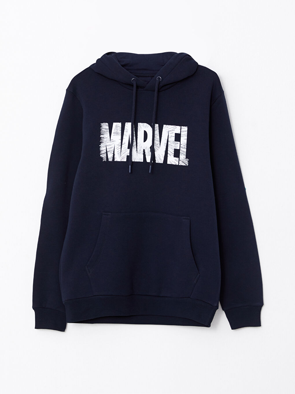 LCW Casual Koyu Lacivert Uzun Kollu Marvel Baskılı Kalın Erkek Hoodie - 5