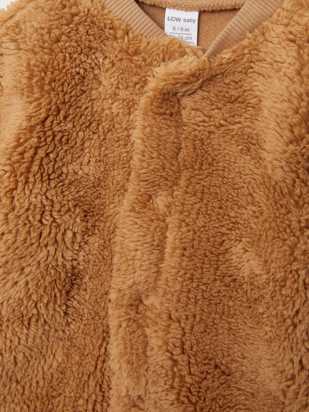 Crew Neck Long Sleeve Plush Baby Boy Cardigan-2