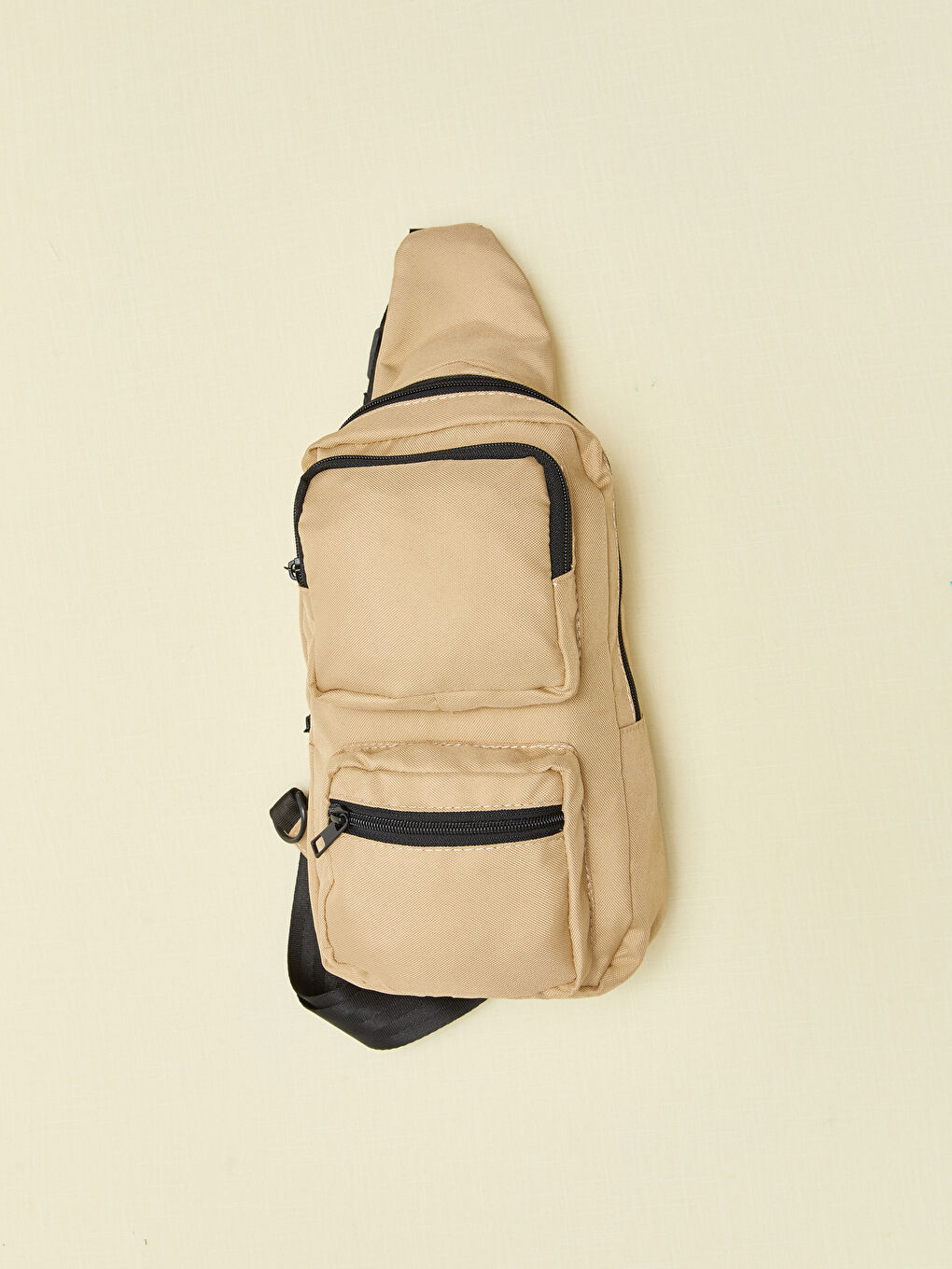 Bej Düz Erkek Göğüs Çantası