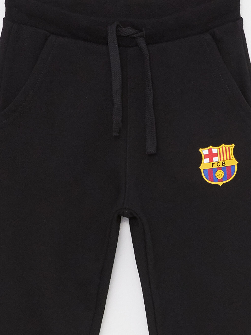 Siyah Beli Lastikli Barcelona Baskılı Erkek Çocuk Jogger Eşofman Altı-3