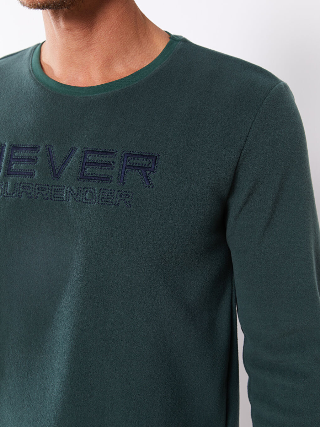 Lacivert Standart Kalıp Polar Erkek Pijama Takımı-3