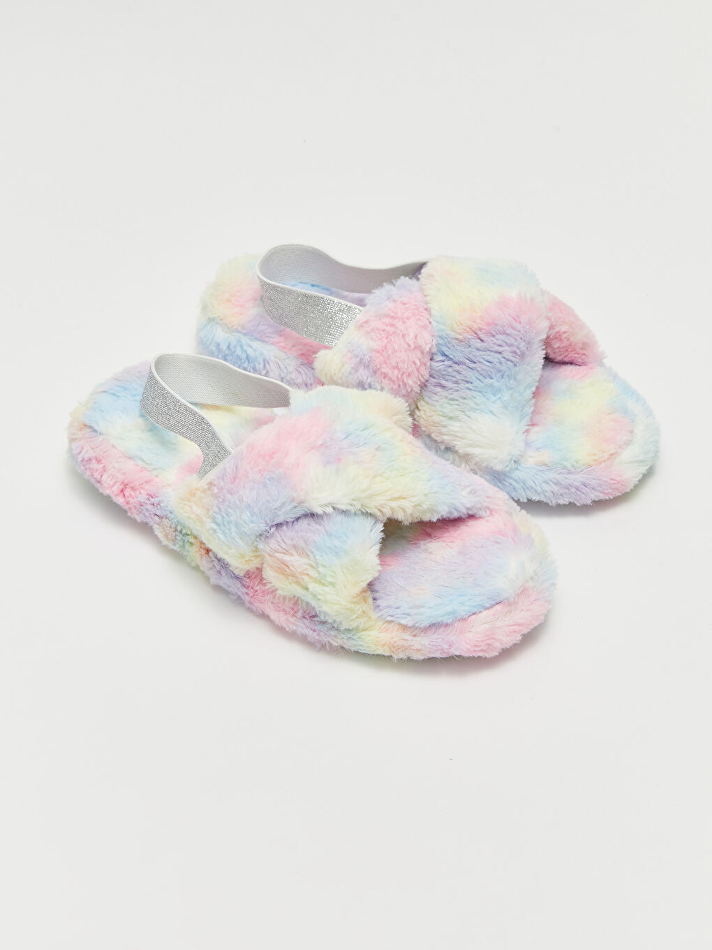 رباط مطاطي نمط تاي داي قطيفة نعال منزلية للبنات