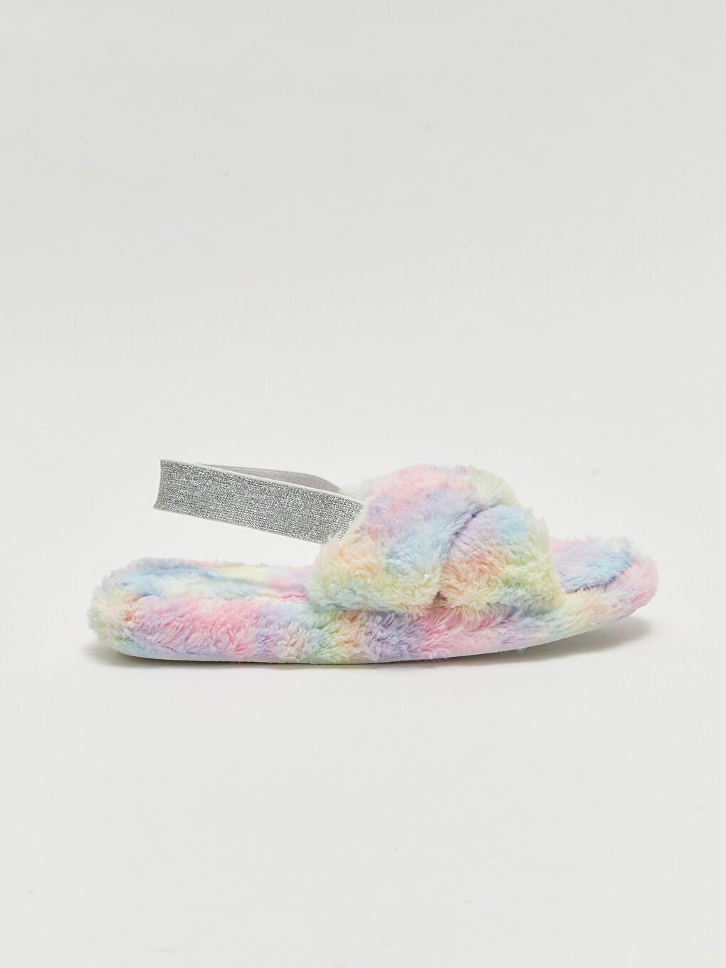 رباط مطاطي نمط تاي داي قطيفة نعال منزلية للبنات-1