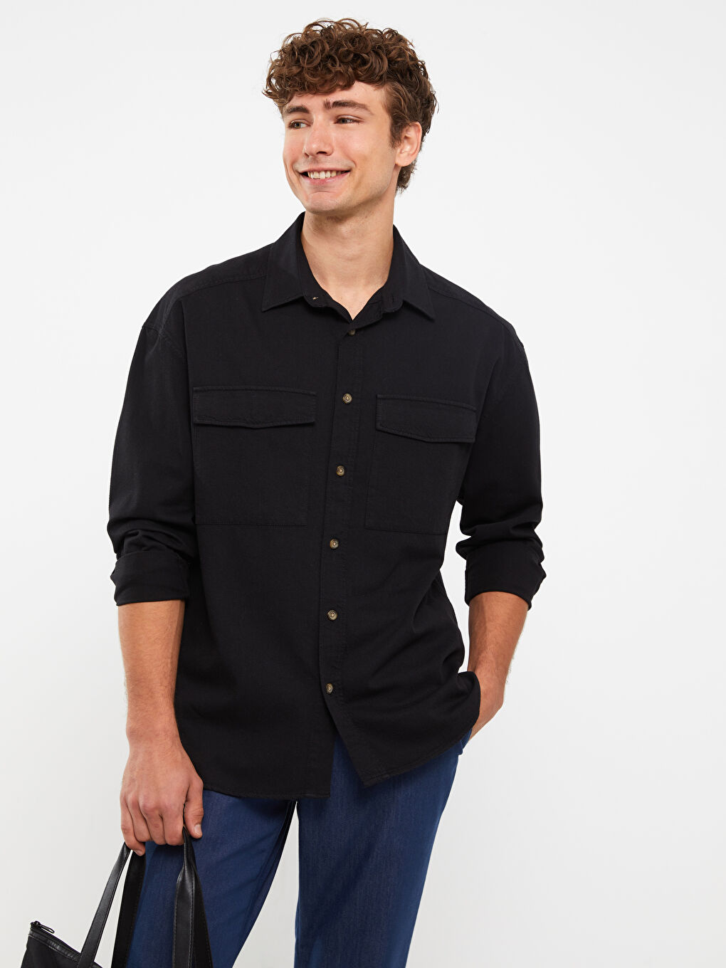 XSIDE Relaxed Fit Long Sleeve Men's Shirt Jacket -W2DG17Z8-RQL