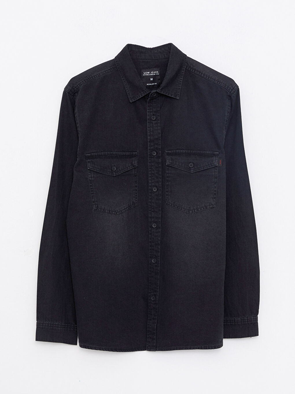 Regular Fit Long Sleeve Men's Denim Shirt-5