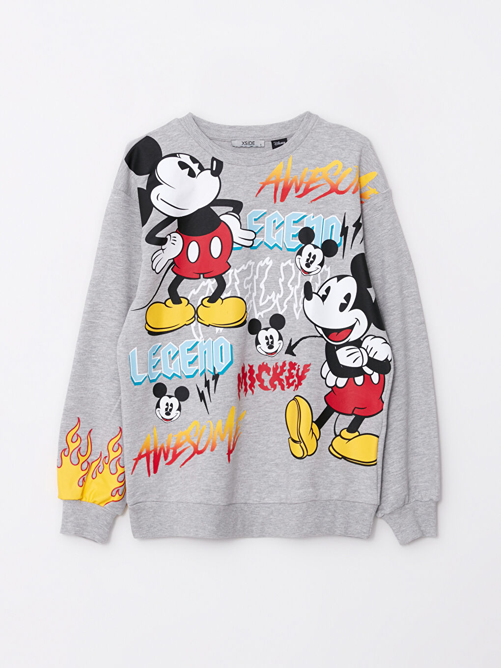 Crew Neck Mickey Mouse Printed Long Sleeve Women's Sweatshirt-4