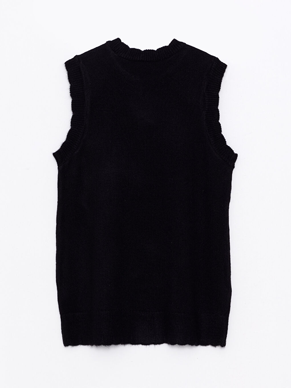 Siyah Bisiklet Yaka Nakışlı Kadın Triko Süveter-5