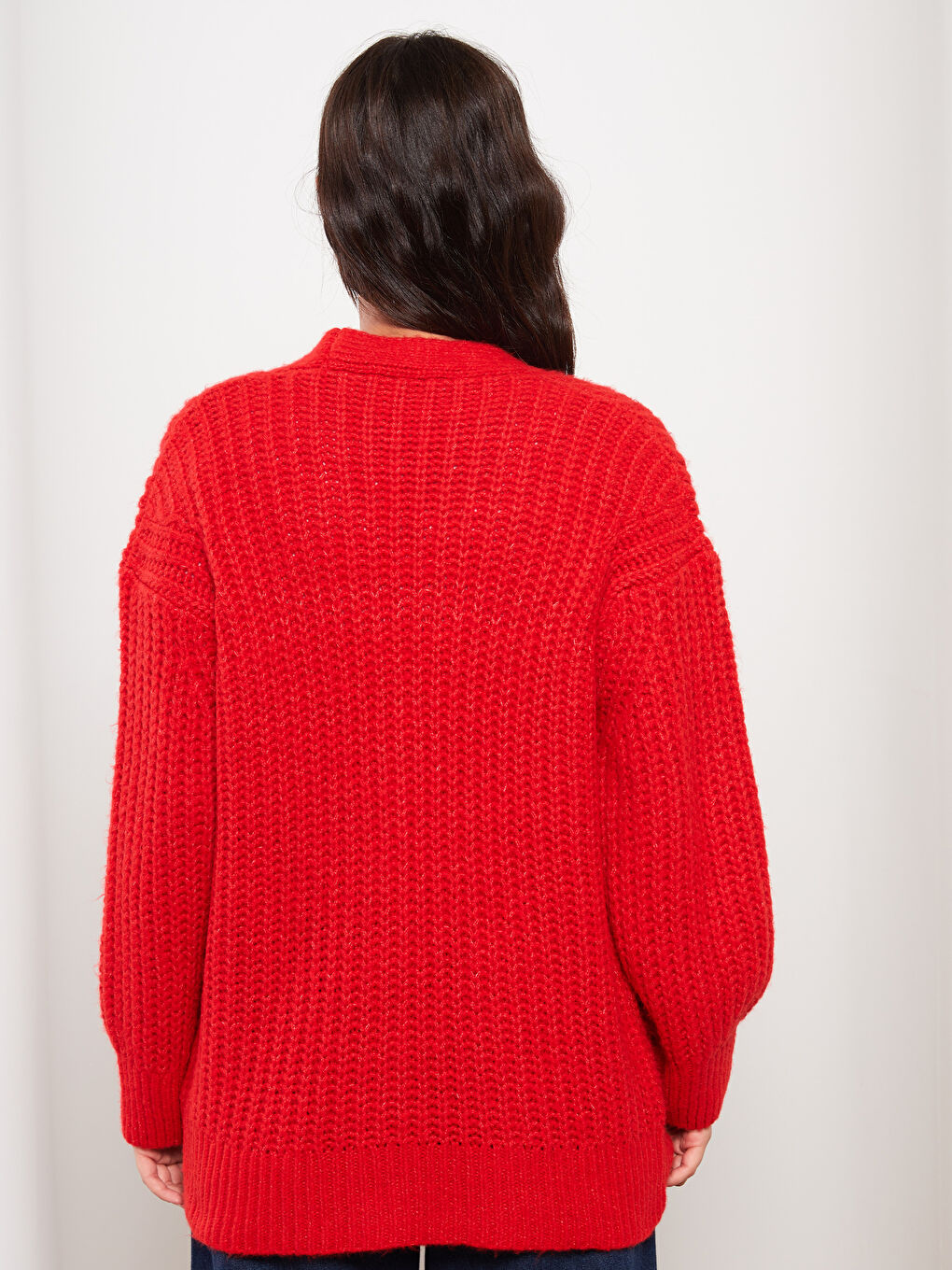 V Neck Oversize Women's Knitwear Cardigan-4