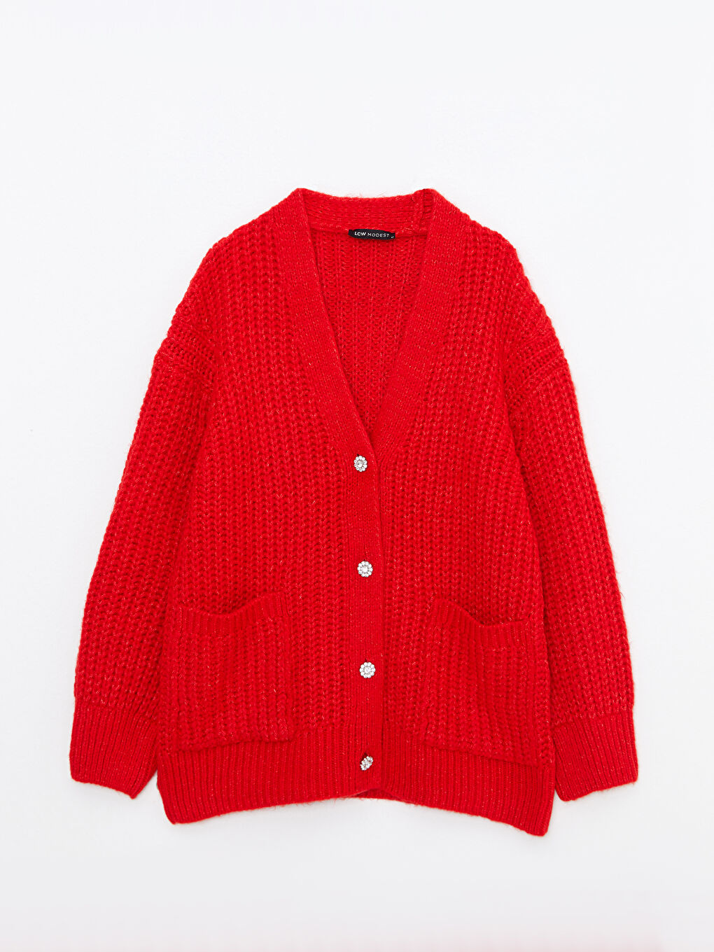 V Neck Oversize Women's Knitwear Cardigan-5