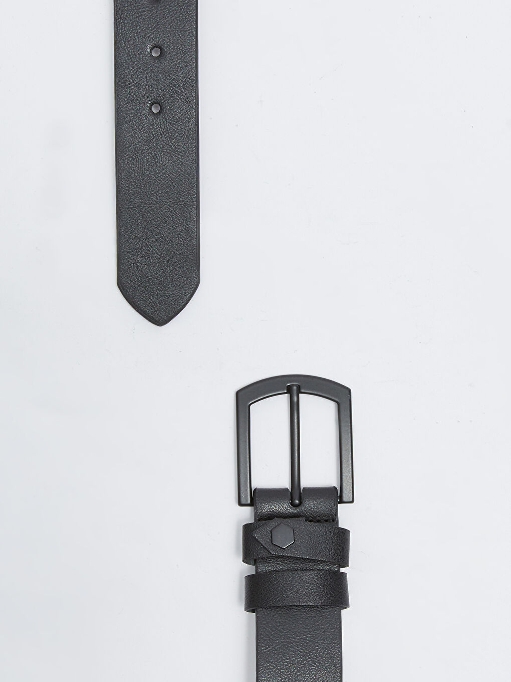 Siyah Deri Görünümlü Erkek Kemer-2