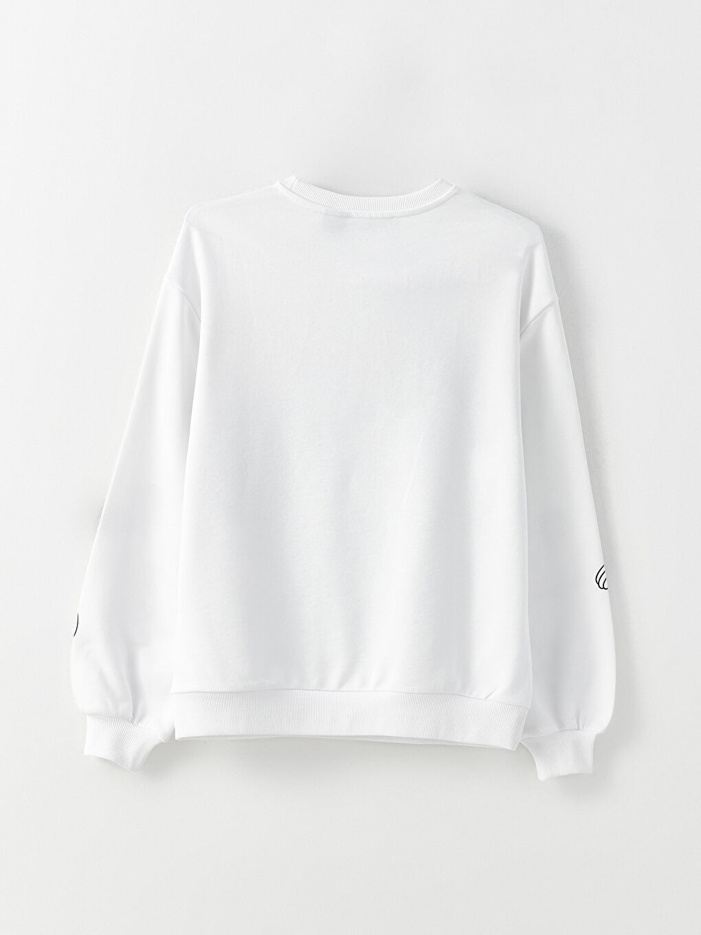 Ekru Bisiklet Yaka Mickey Mouse Baskılı Uzun Kollu Kadın Sweatshirt-6