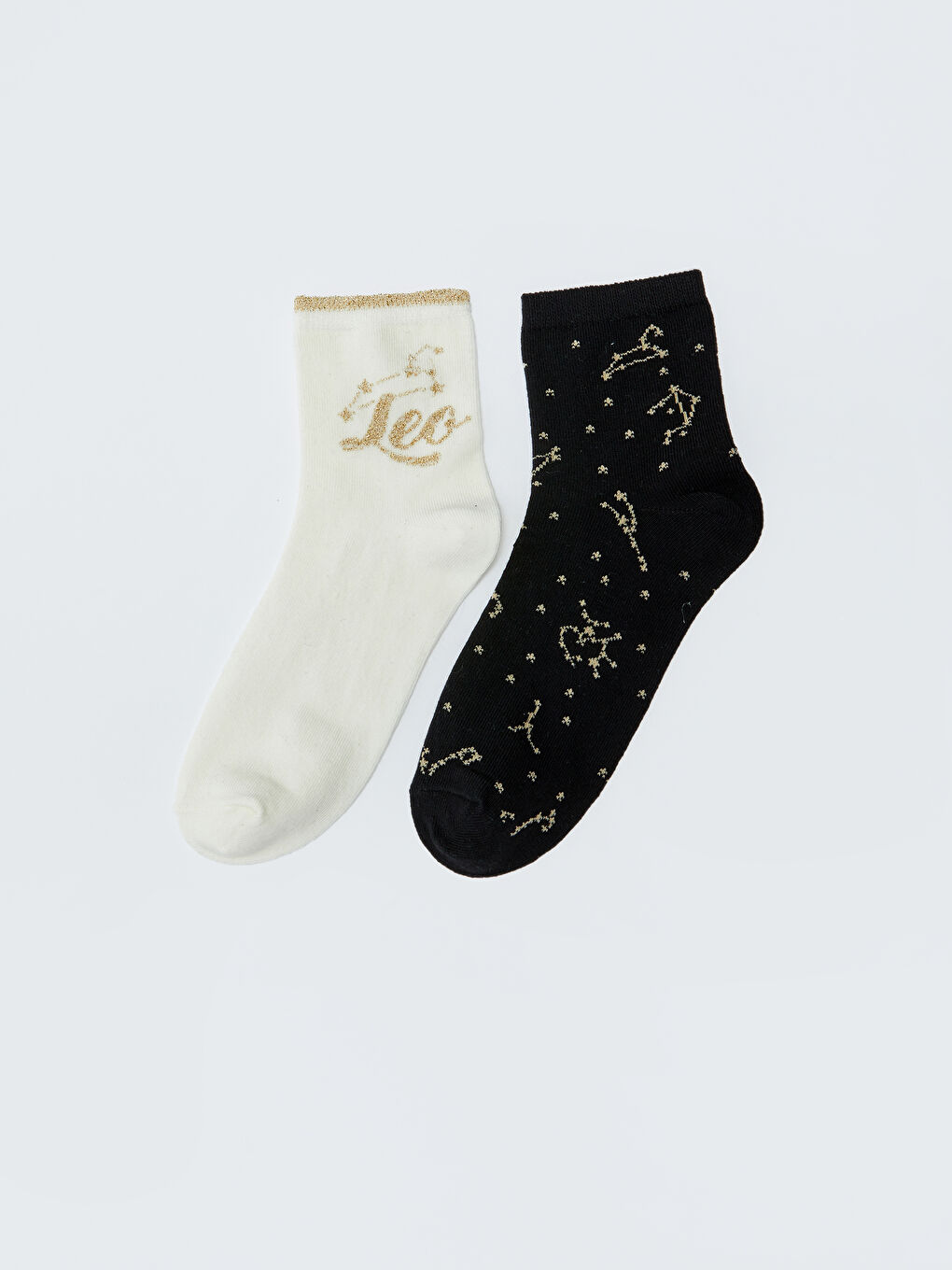Ekru Aslan Burcu Kız Çocuk & Kadın Soket Çorap 2'li