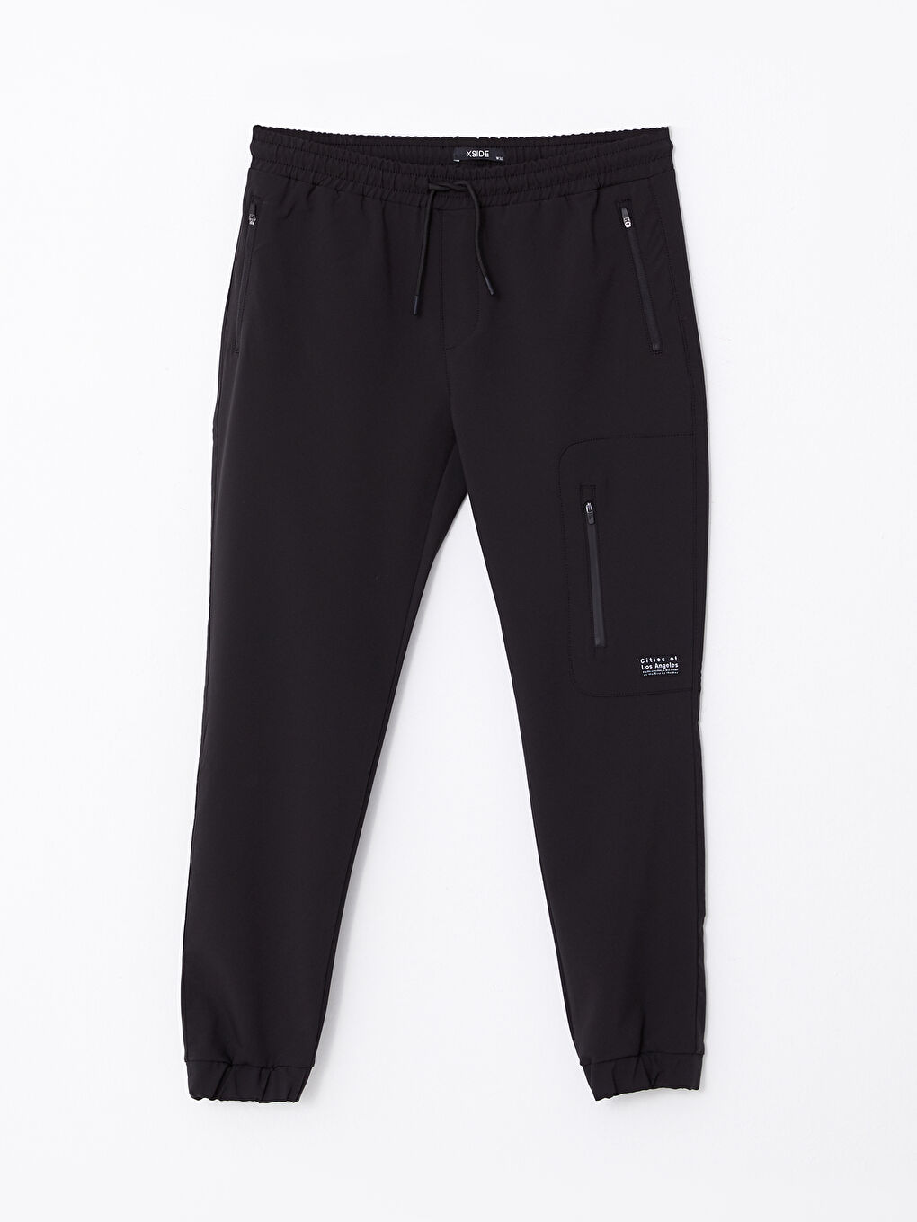 Siyah Standart Kalıp Erkek Jogger Pantolon-5