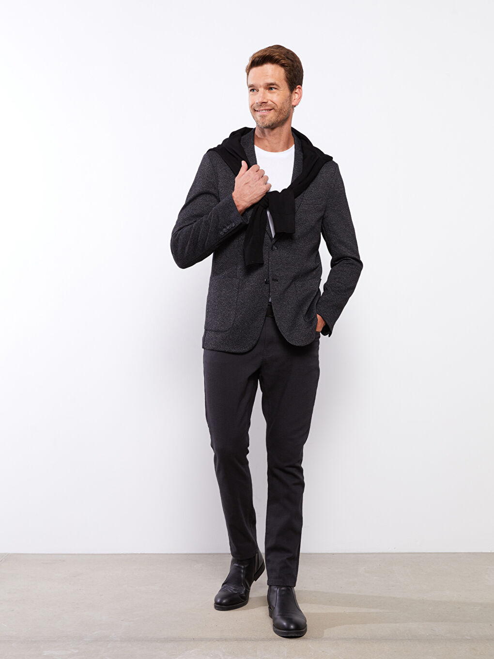 Slim Fit Twill Men's Trousers-1