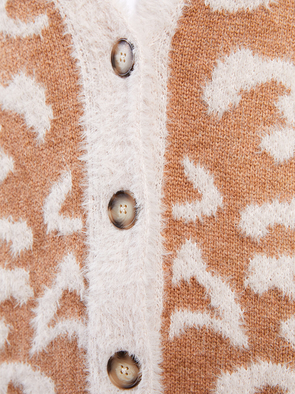 V Neck Patterned Women's Knitwear Cardigan-3