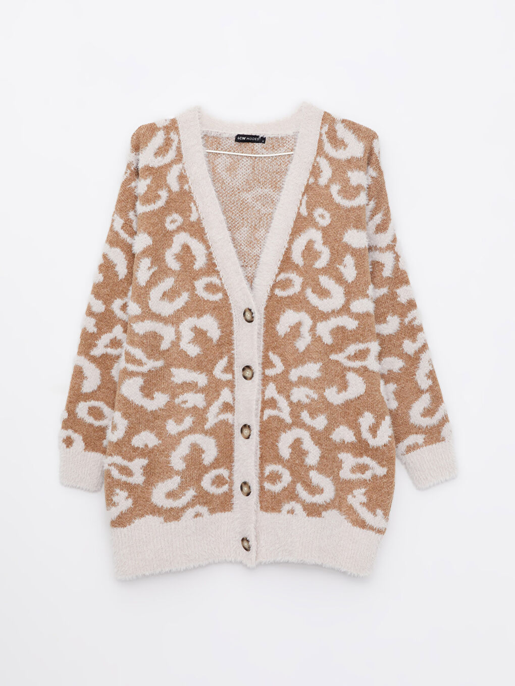 V Neck Patterned Women's Knitwear Cardigan-5