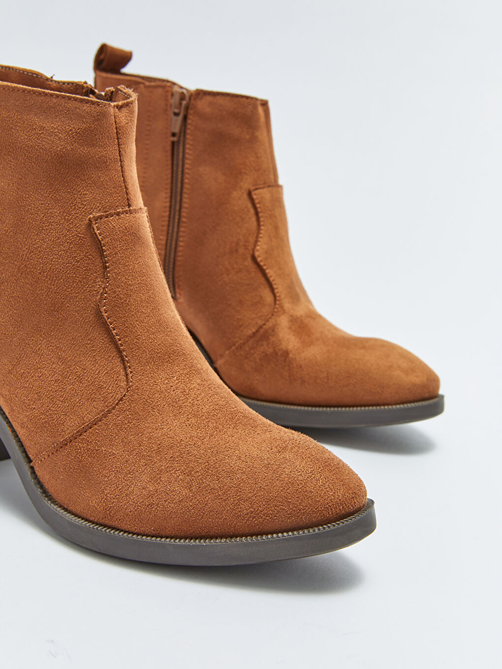Kahverengi Süet Görünümlü Bilek Boy Kadın Bot-1