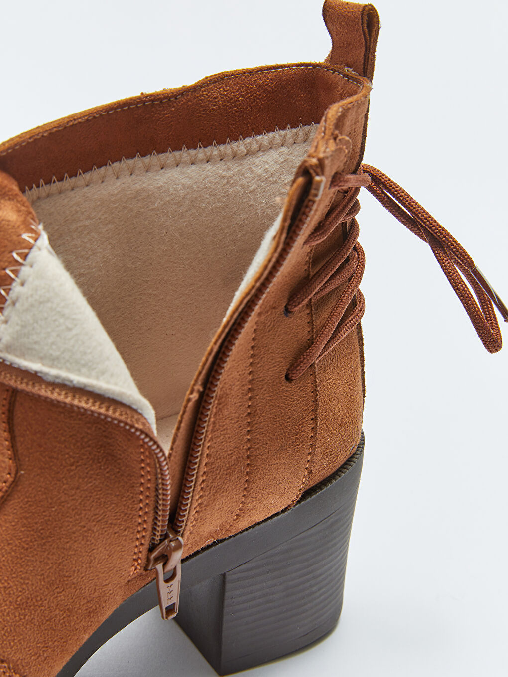 Kahverengi Süet Görünümlü Bilek Boy Kadın Bot-4