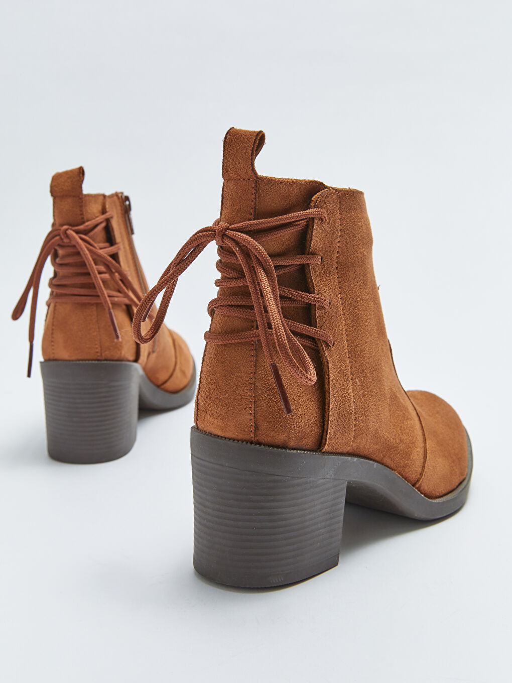 Kahverengi Süet Görünümlü Bilek Boy Kadın Bot-5