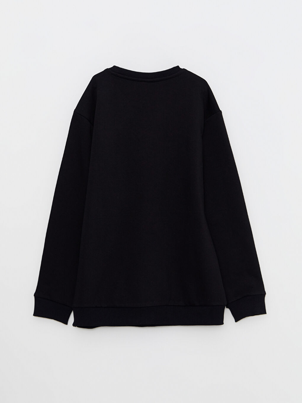 Siyah Bisiklet Yaka Baskılı Uzun Kollu Erkek Çocuk Sweatshirt-1