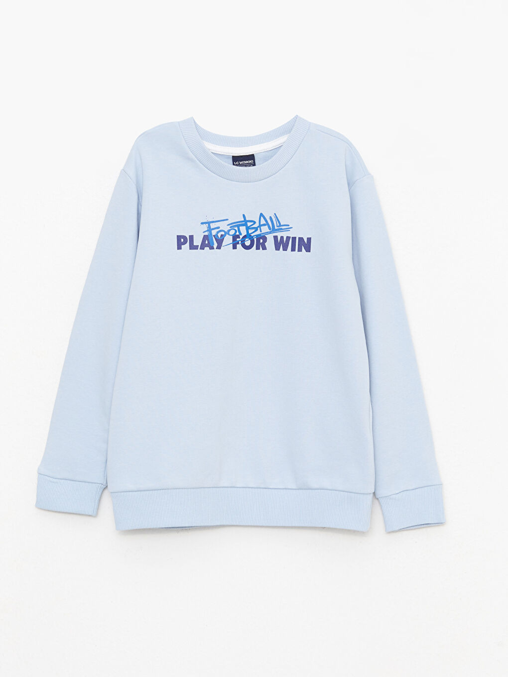 Mavi Bisiklet Yaka Baskılı Uzun Kollu Erkek Çocuk Sweatshirt