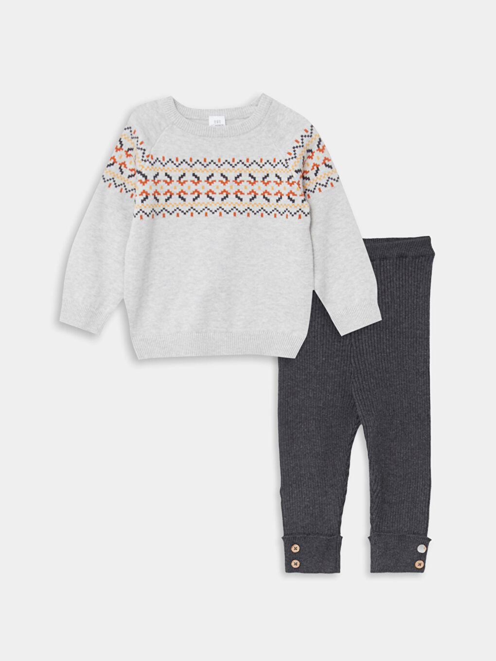 Ensemble Pull en Tricot à Col Rond à Manches Longues Imprimé pour Garçon Bébé et Pantalon Lot de 2