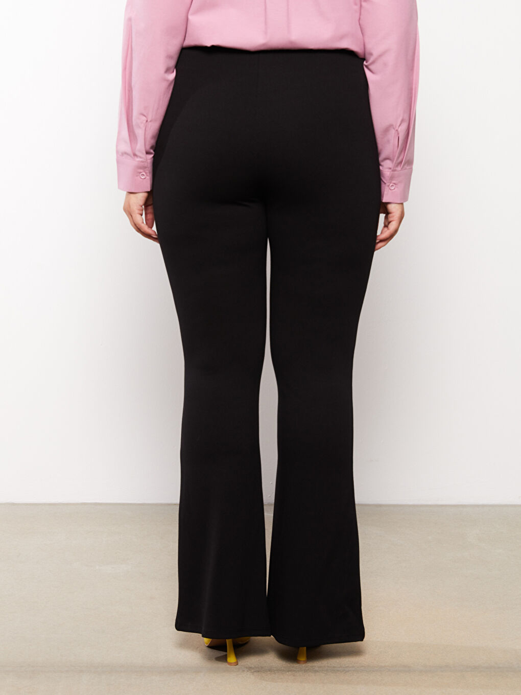 Siyah Kadın Büyük Beden Düz Eşofman Altı-4