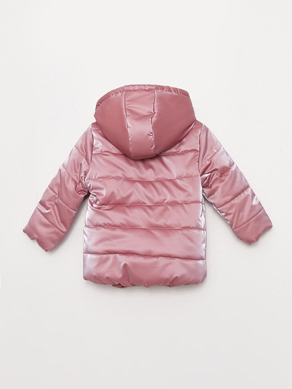 Pembe Kapüşonlu Uzun Kollu Kız Bebek Mont-4