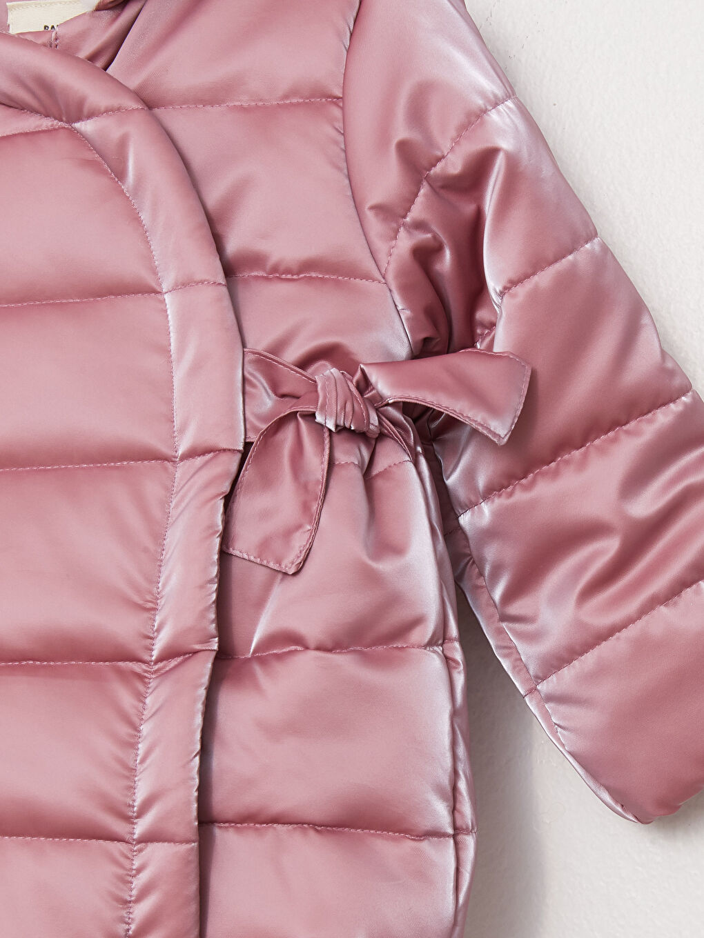 Pembe Kapüşonlu Uzun Kollu Kız Bebek Mont-5