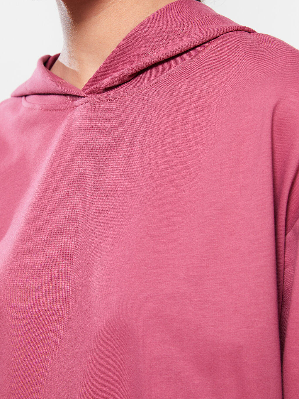 تونيك سويتشيرت كم طويل عادي بكابوش للسيدات-3